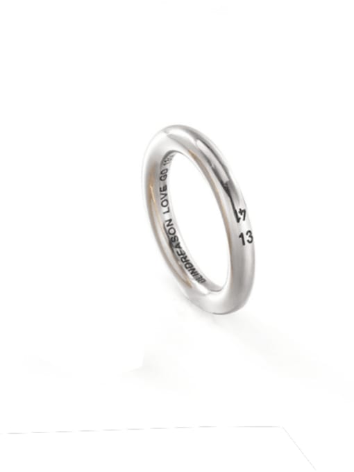 Steel color (size 9) Titanium Steel Round Minimalist Band Ring