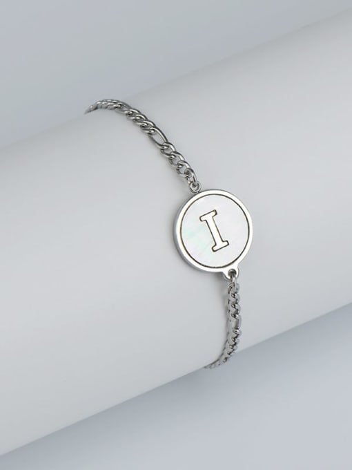 Steel bracelet I Stainless steel Shell Letter Minimalist Link Bracelet