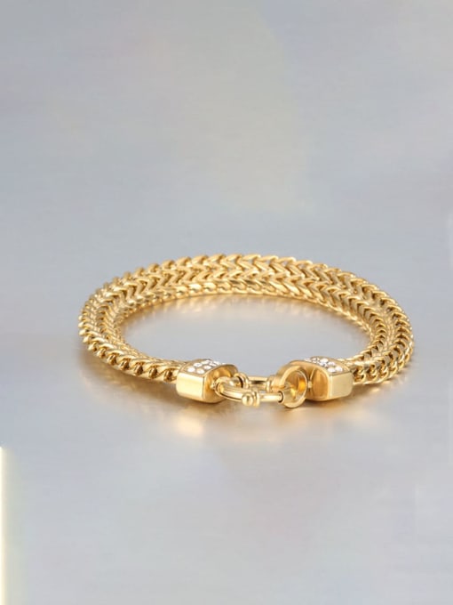 golden Titanium Double row Vintage Link Bracelet