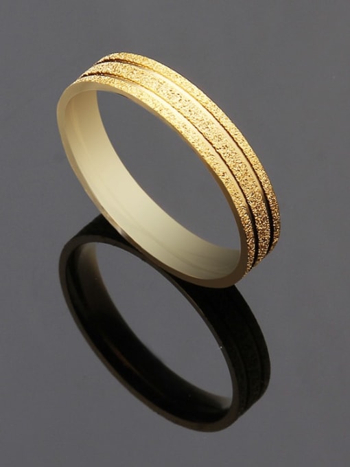 golden Titanium Rosary Minimalist Band Ring