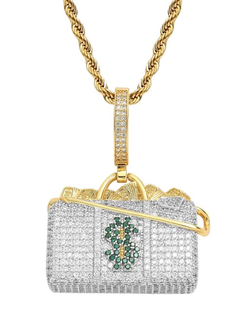 MAHA Brass Cubic Zirconia dollar packet Luxury Necklace 1