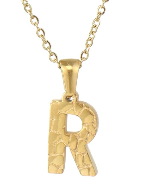 Including chain) r Stainless steel Minimalist English Letter Pendant  Necklace