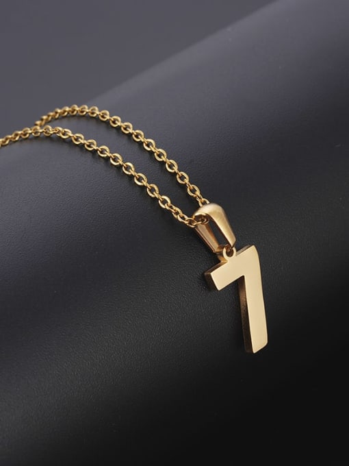 7 Stainless steel Minimalist Number  Pendant Necklace