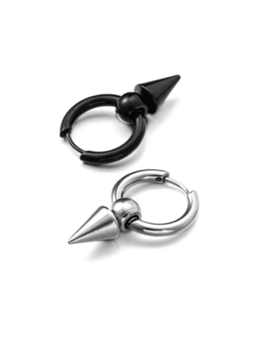 WOLF Titanium Steel Triangle Hip Hop Single Earring(Only one) 0