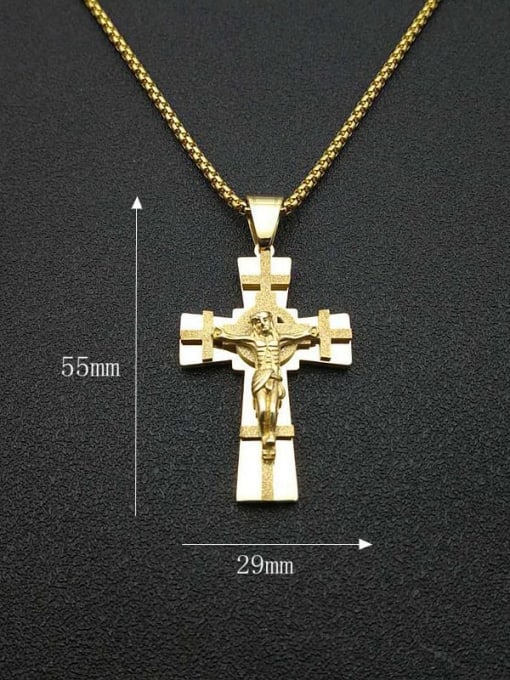 HI HOP Titanium Steel Cross Vintage Regligious Necklace For Men 1