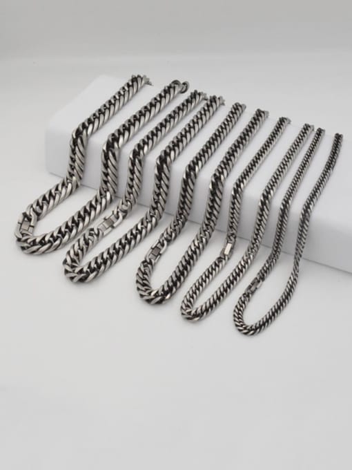 Ke Hong Titanium Steel Hollow Geometric Chain Vintage Link Bracelet 1