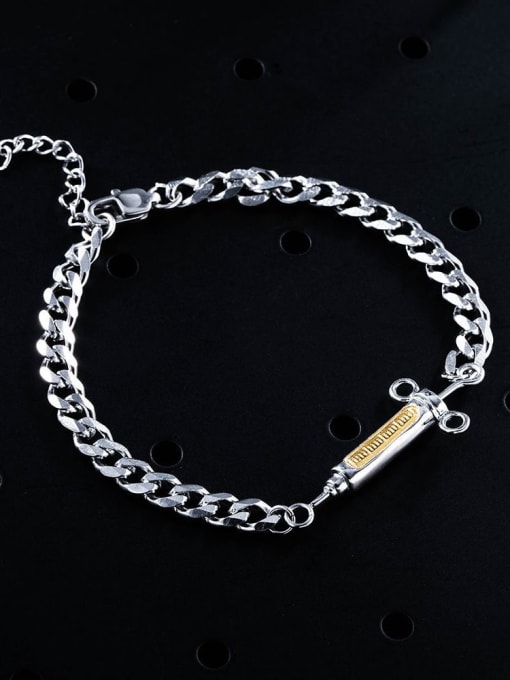 WOLF Titanium Steel Irregular Hip Hop Bracelet 2