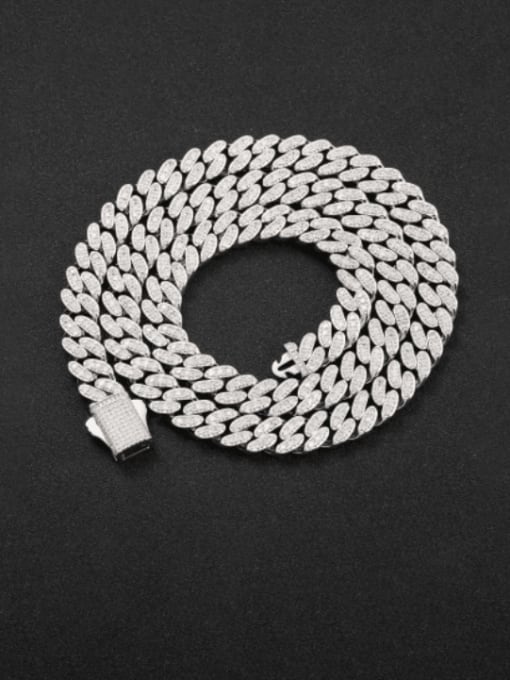 Steel 16inch (necklace) Brass Cubic Zirconia Hip Hop Geometric  Bracelet and Necklace Set