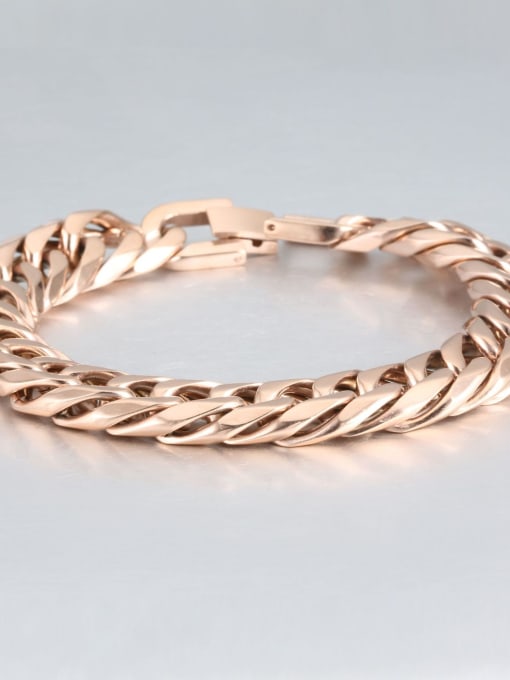 Rose gold (1.3cm wide) Titanium Geometric Minimalist Link Bracelet