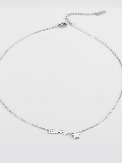 Ke Hong Titanium Simple star alphabet necklace 1