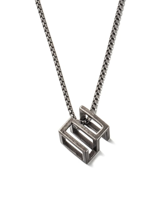 Ancient  (520) Titanium Steel Square Minimalist Long Strand Necklace