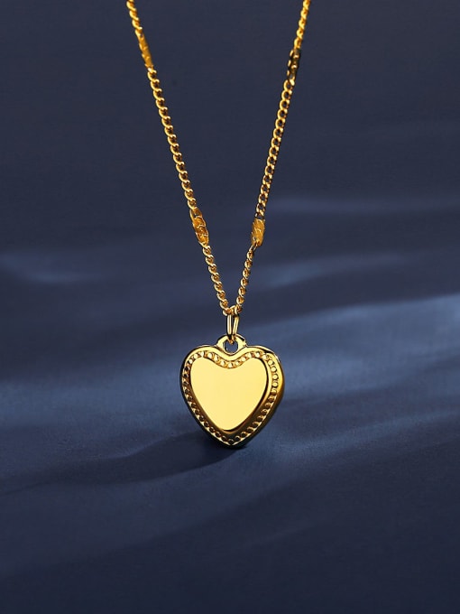 Teem Men Titanium Steel Heart Minimalist Necklace 1