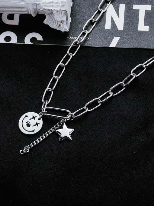WOLF Titanium Steel Cross Hip Hop Hollow Chain  Necklace 1