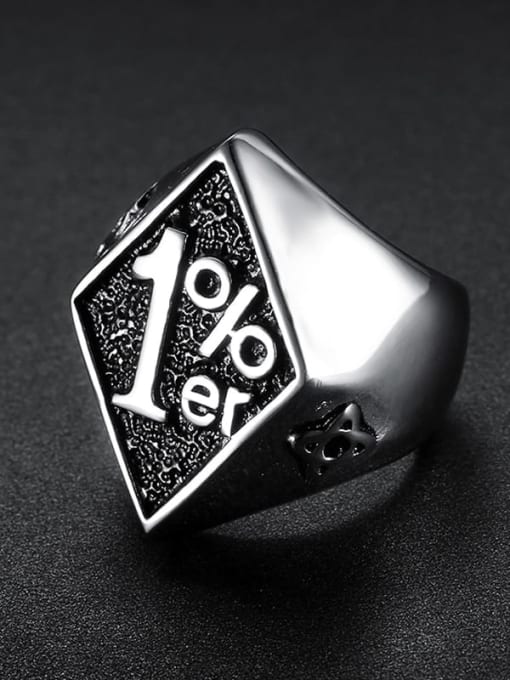 Mr.Leo Stainless steel digital Triangle Vintage Band Ring 3