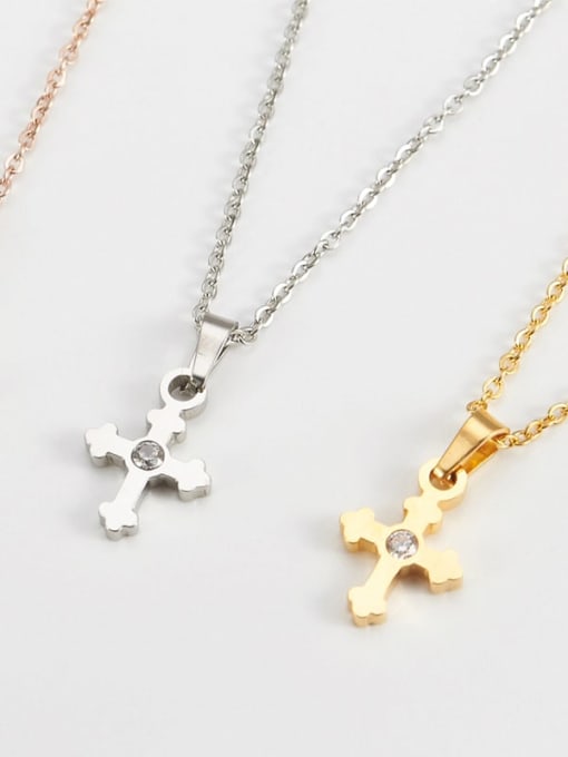 Ke Hong Titanium Religious Minimalist  cross Necklace 4