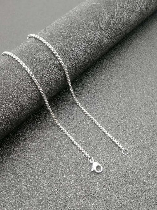 Steel color 2mm 60cm chain Stainless steel Round Trend Pendant