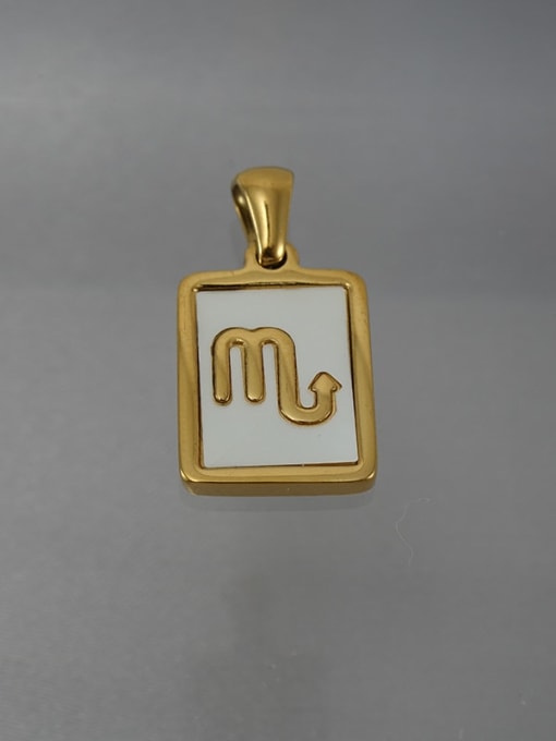 Scorpio (including chain) Titanium Steel Acrylic Constellation Minimalist  Square Pendant Necklace