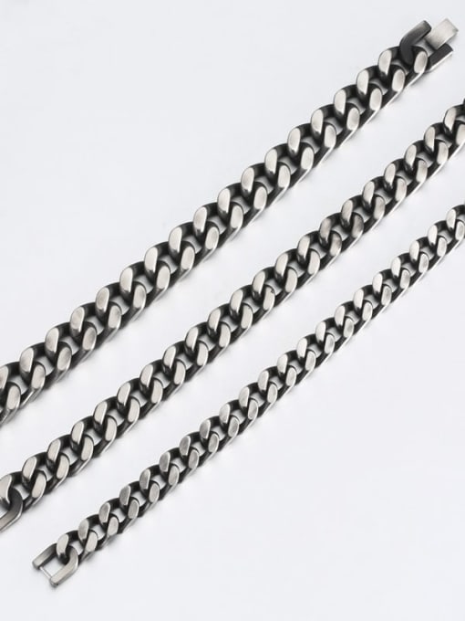 Ke Hong Titanium Steel Irregular Vintage Link Bracelet 0