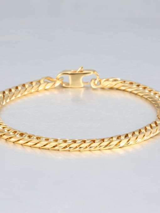 Gold (0.7cm wide) Titanium Vintage Fashion Multi Color Polished Titanium Steel Bracelet