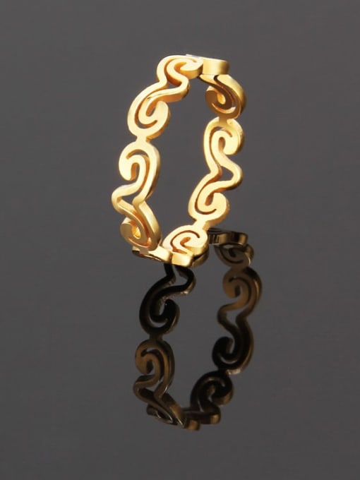 golden Titanium Steel Irregular Minimalist Band Ring