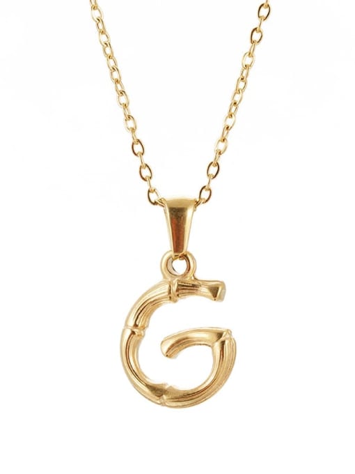 G Titanium Steel  Minimalist Letter Pendant Necklace