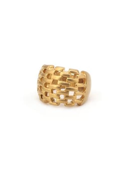 Gold (size 6) Titanium Steel Geometric Vintage Band Ring
