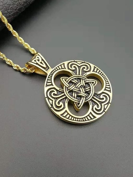 Gold Necklace Titanium Round Hip Hop Necklace For Men