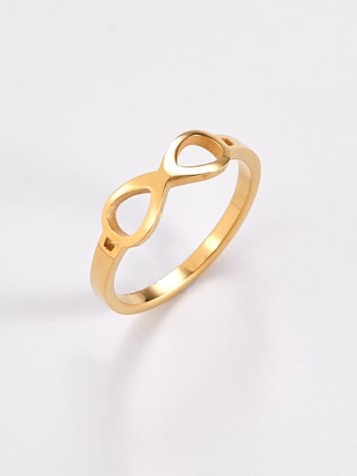 golden Titanium  Minimalist Hollow Nuber 8 Band Ring