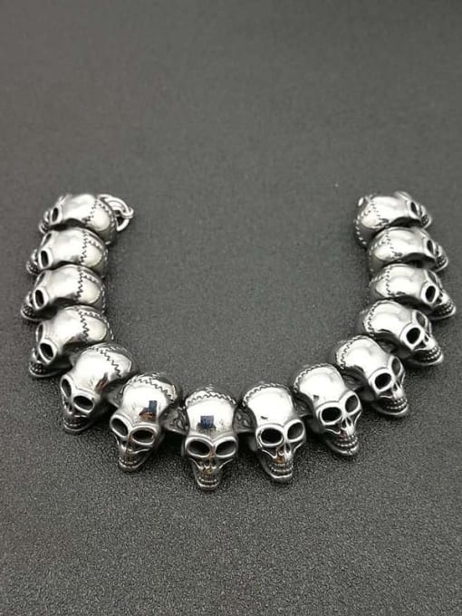 HI HOP Titanium Steel Skull Hip Hop Bracelet For Men 0