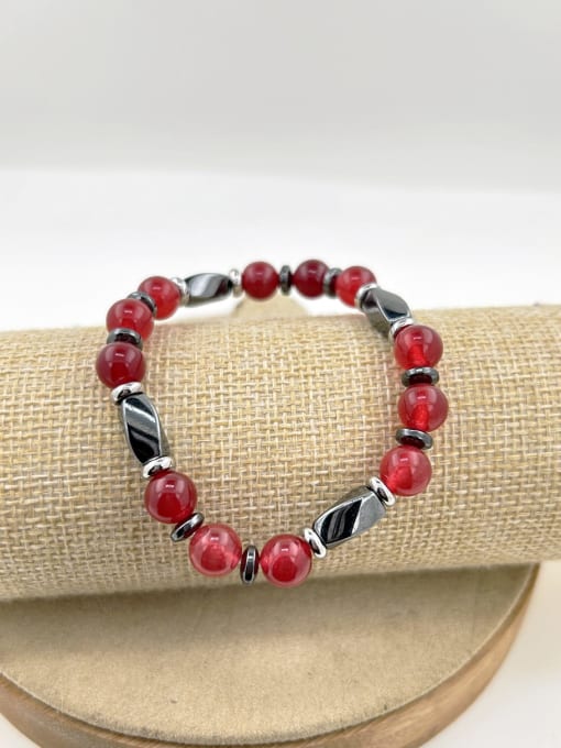 1 -18cm Natural Stone Irregular Bohemia Beaded  Stainless Steel  Bracelet