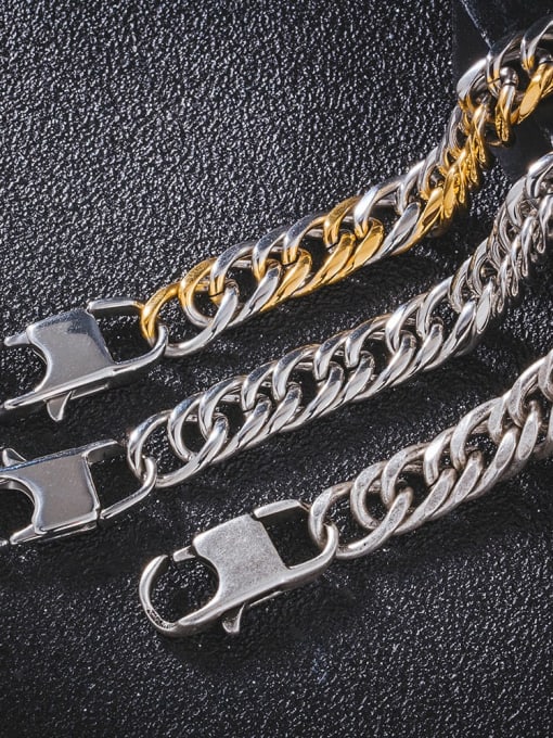 WOLF Titanium Steel Irregular Hip Hop Link Bracelet 1