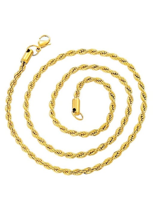 Chain 3mm*61cm Titanium Steel Cubic Zirconia Hand Of Gold Ethnic Necklace For Men