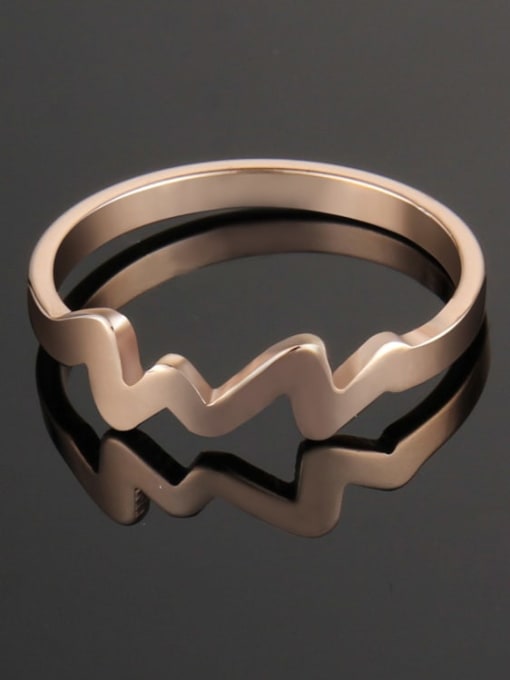 rose gold Titanium Irregular Minimalist Band Ring