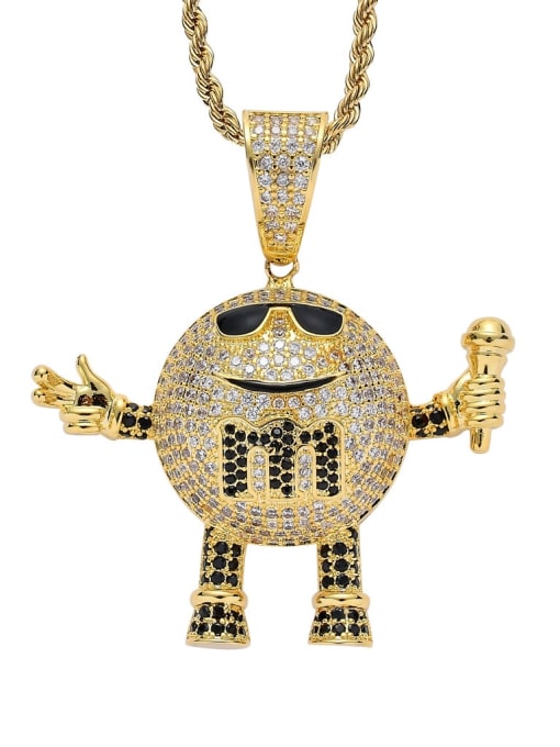 Gold +twist chain Brass Cubic Zirconia Mai Pa M beans Hip Hop Necklace