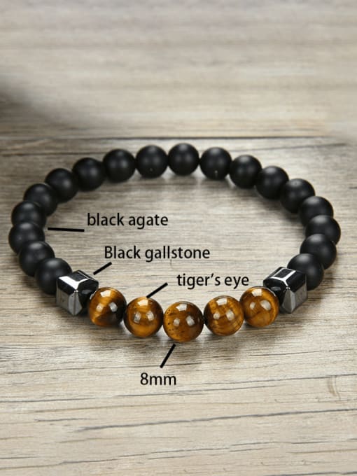 JZ Men's bead Natural Stone Hip Hop Beaded Bracelet 1
