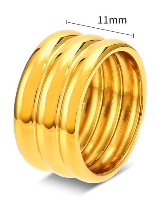 WOLF Titanium Steel Geometric Trend Band Ring 2