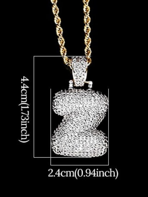 Z 24in 61cm T20I26 T20A02 Brass Cubic Zirconia Message Hip Hop Necklace