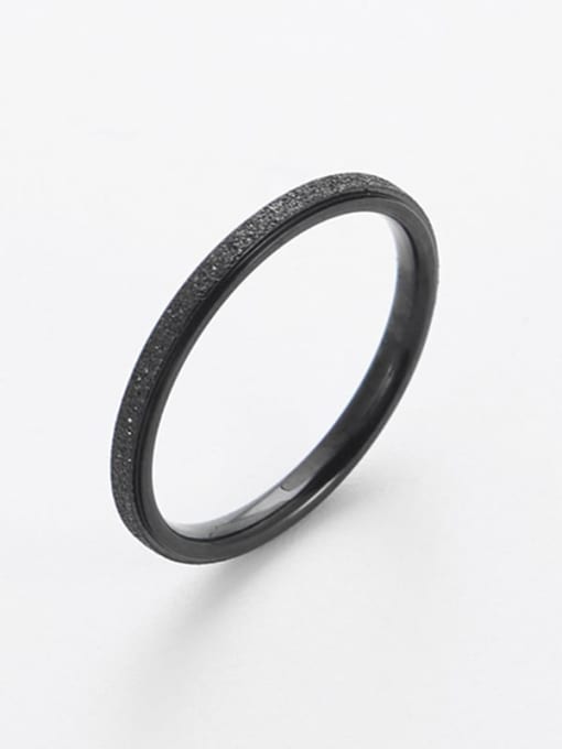 black Titanium Steel yarn  Round Minimalist Ring
