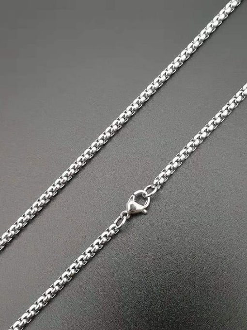Steel Chain ：3mm*61cm Titanium Steel Rhinestone Evil Eye Vintage Necklace For Men