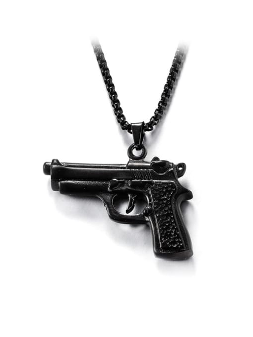Gun black (chain length 66cm) Titanium Steel Irregular Hip Hop Necklace