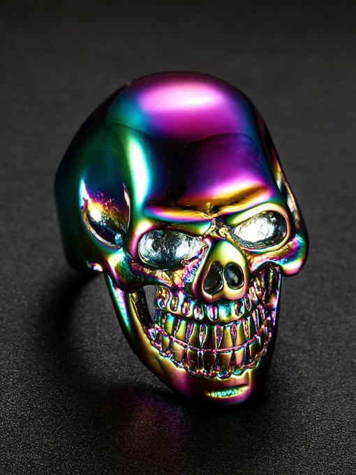 Seven colors Stainless steel Skull Vintage Band Ring