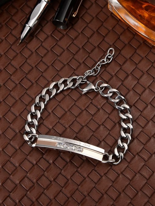 Ke Hong Titanium Minimalist geometry Link Bracelet 2