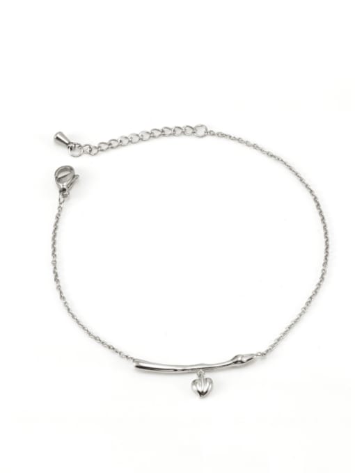 steel Titanium Steel Heart Minimalist Link Bracelet
