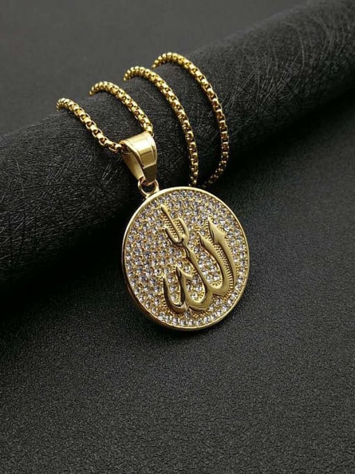 Gold Chain 3mm *61cm Titanium Steel Rhinestone Round Vintage Necklace For Men