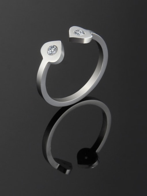 Steel color Titanium Heart Minimalist Ring