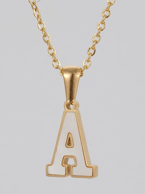Single letter a Stainless steel Shell Letter Minimalist Letter Pendant (with out chain)