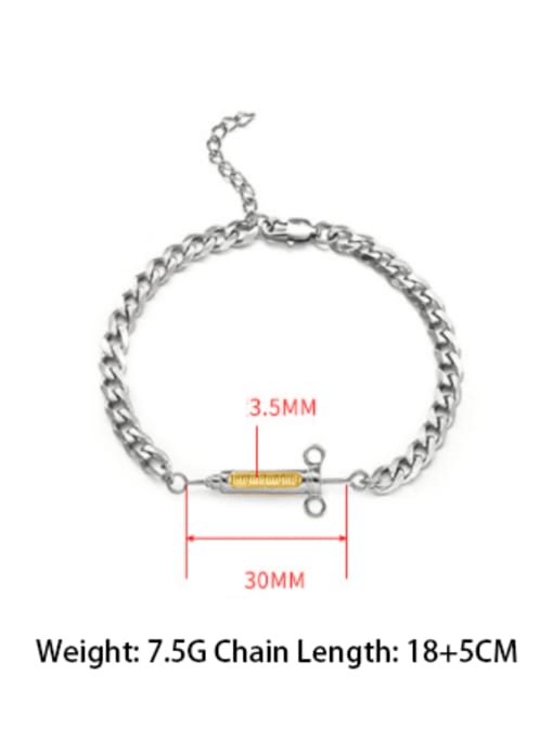 WOLF Titanium Steel Irregular Hip Hop Bracelet 3