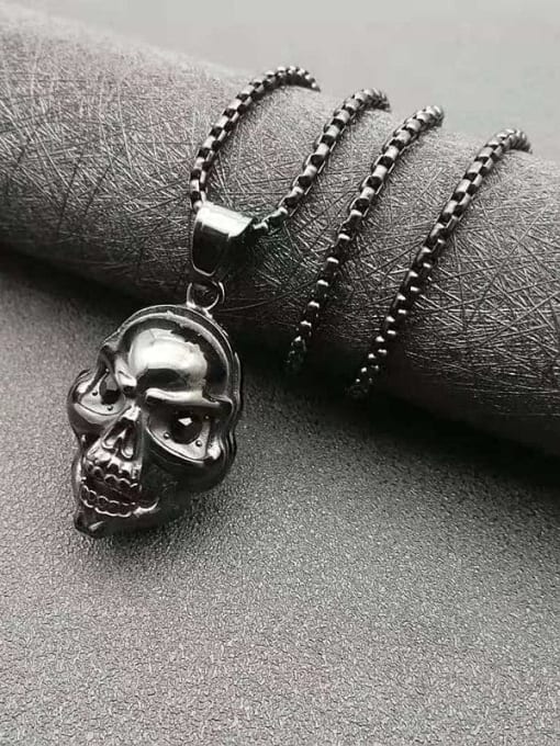 HI HOP Titanium Steel Skull Hip Hop Necklace For Men 2