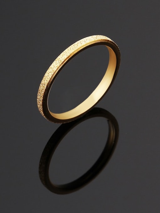 golden Titanium Round Minimalist Band Ring