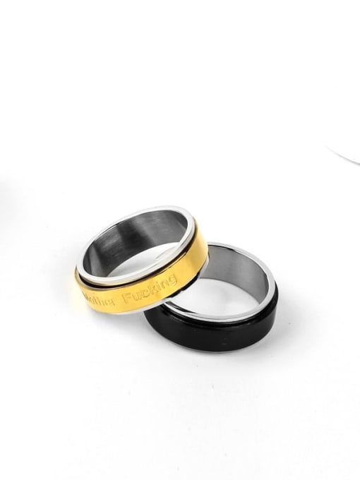 WOLF Titanium Steel Round Minimalist Band Ring 3